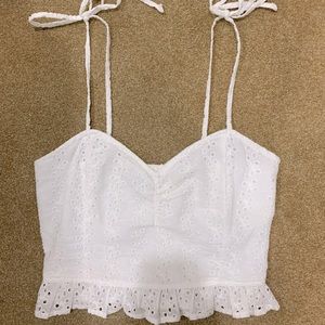 White Eyelet Tank Top